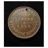 1862 Gippsland Hardware Co Port Albert Sale Token