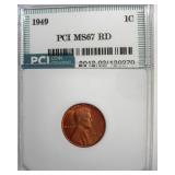 1949 Cent MS67 RD LISTS $2350
