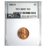 1952-S Cent MS67 RD LISTS $175