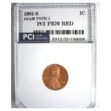 1981-S T1 Cent PR70 DCAM RD LISTS $1900