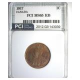 1917 Cent PCI MS65 RB Canada