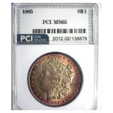 1885 Morgan PCI MS65 Golden Purple