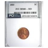 1952 Cent MS66+ RD LISTS $350