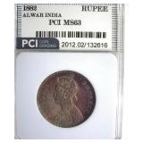 1882 Rupee PCI MS63 Alwar India