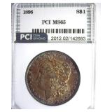 1896 Morgan PCI MS65 Terrific Toning