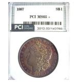 1887 Morgan PCI MS65+ Golden Purple