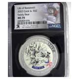 2022 S$2 NGC MS70 Life of Roosevelt Teddy Bear