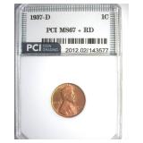 1937-D Cent MS67+ RD LISTS $650