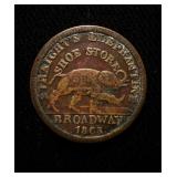 1863 Civil War Token XF Nice Elephant in Boots