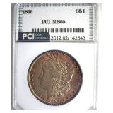 1896 Morgan PCI MS65 Fantastic Toning