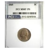 1948 Nickel MS67 FS LISTS $3250