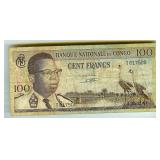 1961 100 Francs Nat Bank of Congo