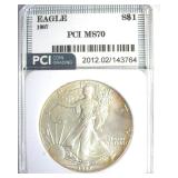 1987 Silver Eagle MS70 LISTS $1000