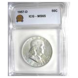 1957-D Franklin ICG MS65