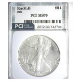 1987 Silver Eagle MS70 LISTS $1000