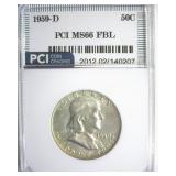 1959-D Franklin MS66 FBL LISTS $450