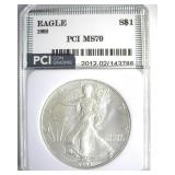 1992 Silver Eagle MS70 LISTS $1350