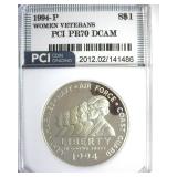 1994-P S$1 Women Veterans PR70 DCAM LISTS $450