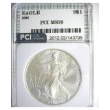 1996 Silver Eagle MS70 LISTS $3250