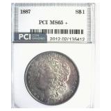 1887 Morgan PCI MS65+ Terrific Toning