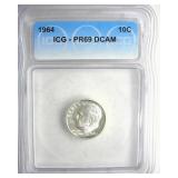 1964 Dime ICG PR69 DCAM