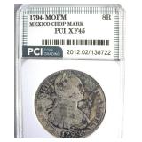 1794-MOFM 8 Reales PCI XF45 Chop Mark Mexico