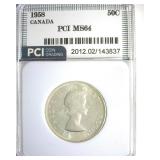 1958 50 Cents PCI MS64 Canada