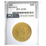 1797 Sm Eagle Gold $10 AU55 LISTS $195000