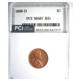 1939-D Cent MS67 RD LISTS $150
