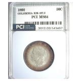 1892 50 Centavos PCI MS64 Colombia KM 187.2