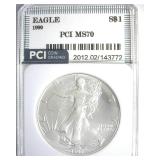 1990 Silver Eagle MS70 LISTS $3850