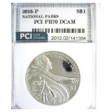 2016-P S$1 National Parks PR70 DCAM LISTS $100