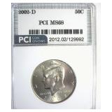 2002-D Kennedy MS68 LISTS $875