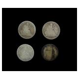 1838 Dime 4 PC LOT