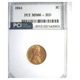 1944 Cent PCI MS66+ RD