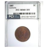 1907 Cent PCI MS62 BN Canada