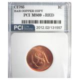 1785 Barber 1C PCI MS69+ RD Copy