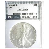 1992 Silver Eagle MS70 LISTS $1350