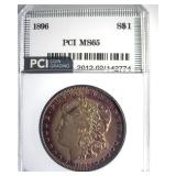 1896 Morgan PCI MS65 Golden Purple