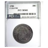 1795 2 Leaves 50 Cents PCI MS62 Rare