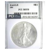 1992 Silver Eagle MS70 LISTS $1350