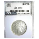 1840 Rupee PCI MS65 India