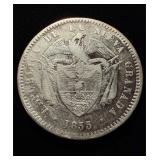 1855 Colombia 1 Peso Rare