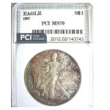 1987 Silver Eagle MS70 LISTS $1000