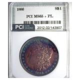 1886 Morgan MS65+ PL LISTS $625