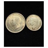 WW2 .925 Silver Ch BU Struck by US Mint 2pcs