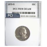 1973-S Quarter PR70 DCAM LISTS $4100