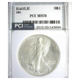 1991 Silver Eagle MS70 LISTS $1550