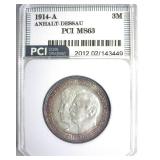 1914-A 3 Mark PCI MS63 Anhalt-Dessau Germany