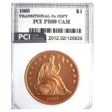 1863 Dollar PCI PR69CAM Transitional Cu Copy